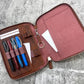 Galen Leather A5 Zippered Notebook Folio - Crazy Horse Orange