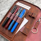 Galen Leather A5 Zippered Notebook Folio - Crazy Horse Orange