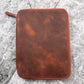 Galen Leather Co. Leather Zippered A5 Notebook Folio  - Crazy Horse Orange