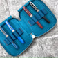 Galen Leather Co. Leather Zippered 10 Slots Pen Case - Crazy Horse Turquoise