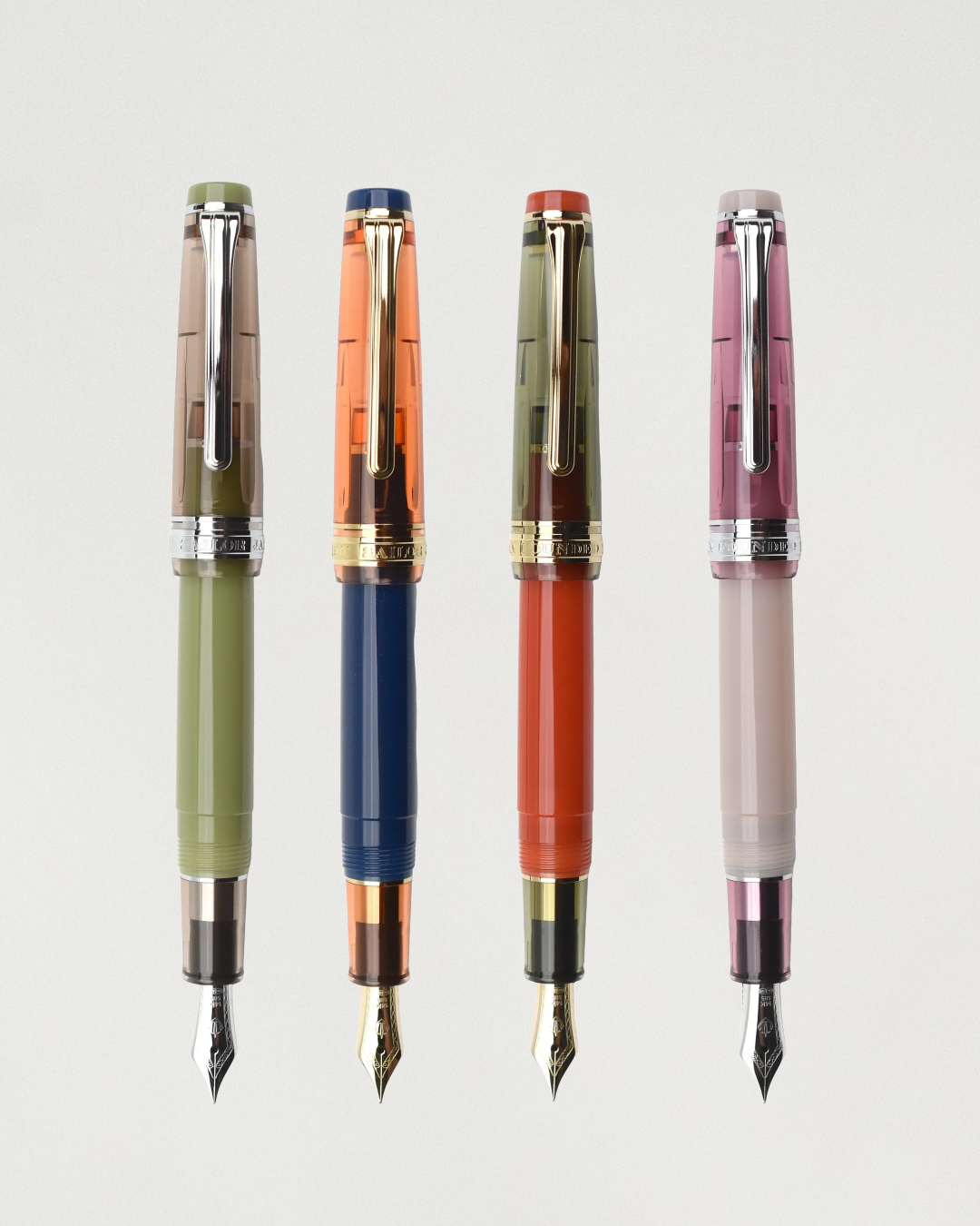 Sailor Pro Gear Slim Fountain Pen and Ink Set - Manyo #3 Series - Red Bean with Palladium Trim (14KT)