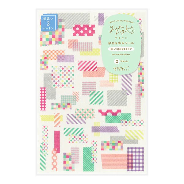 Midori Yuru Log Stickers - Collage Tape (2 sheets)