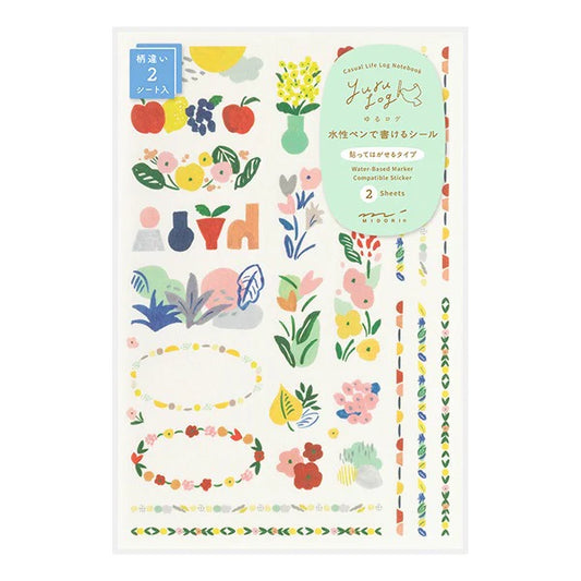 Midori Yuru Log Stickers - Textile (2 sheets)