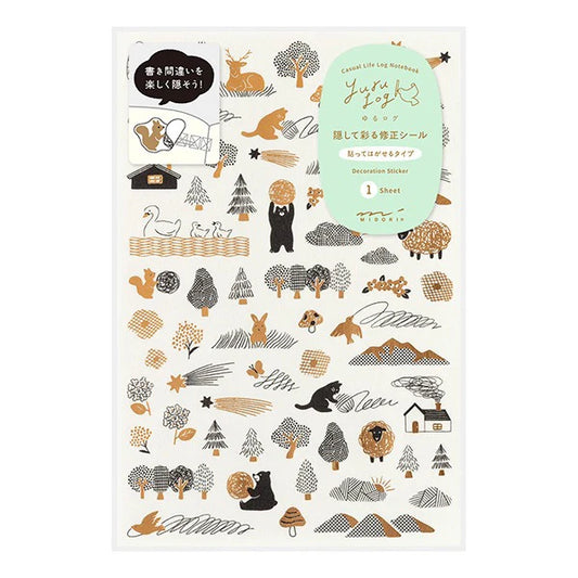 Midori Yuru Log Stickers - Camouflage Forest (1 sheet)