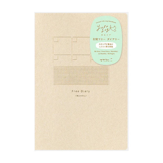 Midori B6 Yuru Log Notebook - Free Monthly Diary