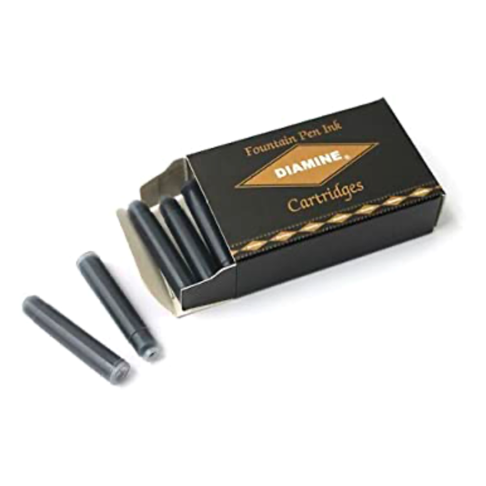 Diamine Jet Black Ink Cartridges (Set of 18)