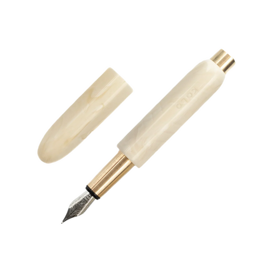 Kolo Tino Acrylic Fountain Pen - 'Mother' White Swirl (Limited Edition)
