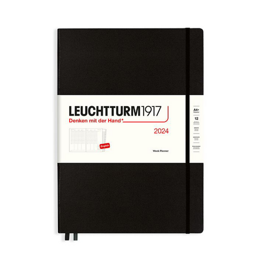 Leuchtturm1917 2024 Master A4+ Hardcover Weekly Planner with Extra Booklet - Black