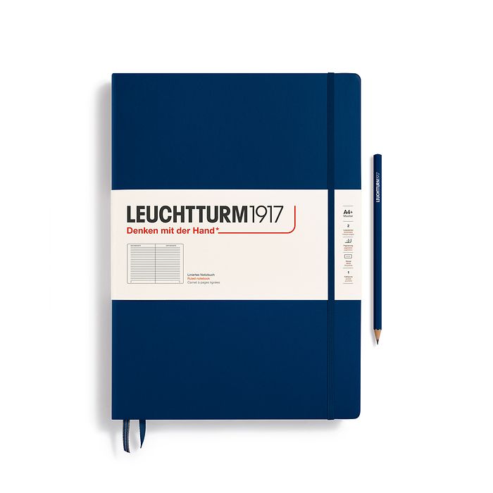 Leuchtturm1917 Master Classic A4+ Hardcover Ruled Notebook - Navy