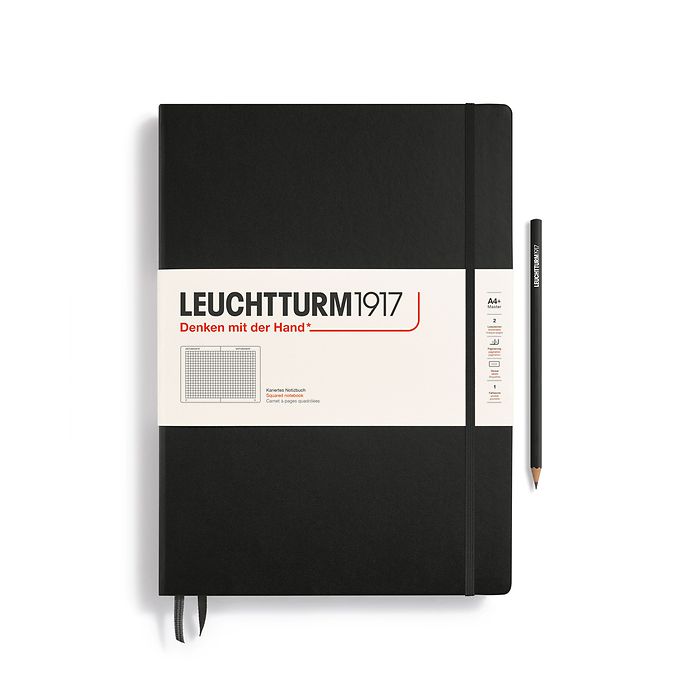 Leuchtturm1917 Master Classic A4+ Hardcover Squared Notebook - Black