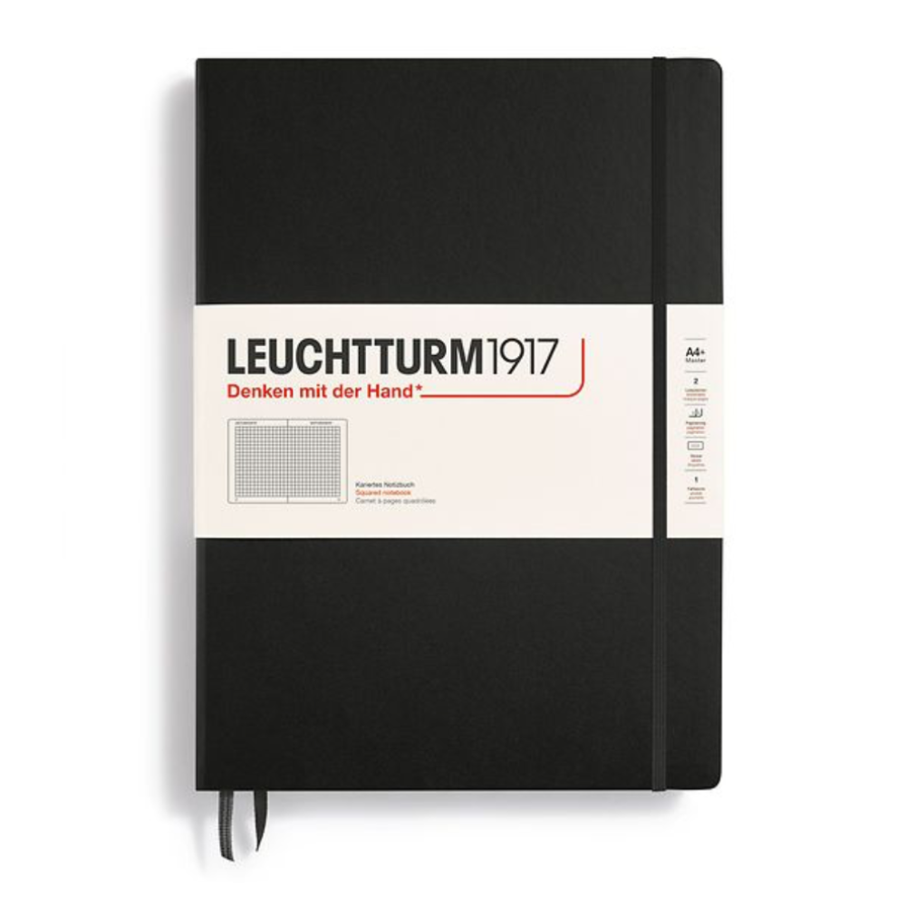 Leuchtturm1917 Master Classic A4+ Hardcover Squared Notebook - Black