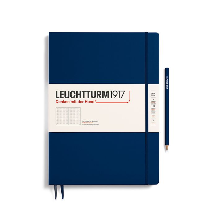 Leuchtturm1917 Master Slim A4+ Hardcover Dotted Notebook - Navy
