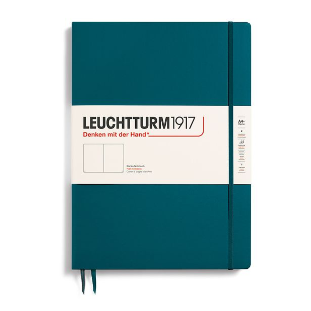 Leuchtturm1917 Master Slim A4+ Hardcover Plain Notebook - Pacific Green