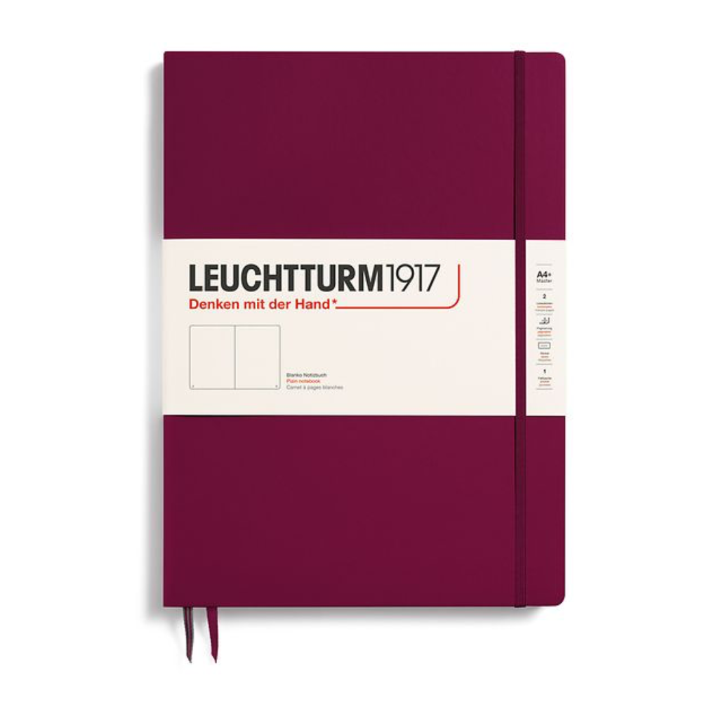 Leuchtturm1917 Master Slim A4+ Hardcover Plain Notebook - Port Red (Di ...