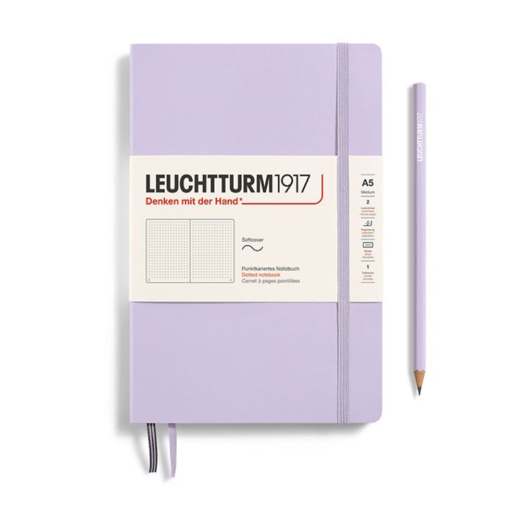 Leuchtturm1917 A5 Medium Softcover Dotted Notebook - Lilac