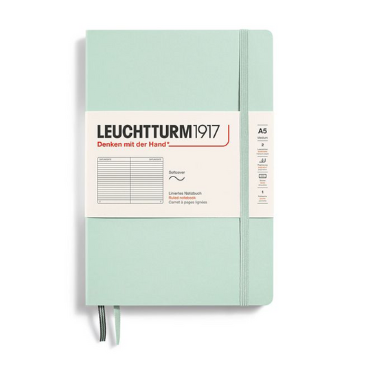 Leuchtturm1917 A5 Medium Softcover Ruled Notebook - Mint Green