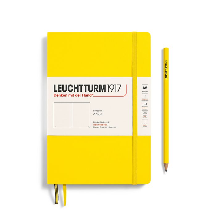 Leuchtturm1917 A5 Medium Softcover Plain Notebook - Lemon