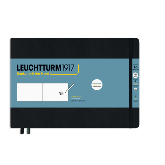 Leuchtturm1917 Sketchbook A5 Medium Landscape Hardcover - Black