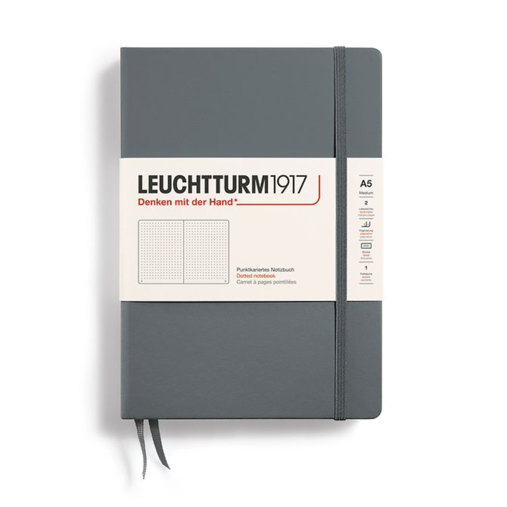 Leuchtturm1917 A5 Medium Hardcover Dotted Notebook - Anthracite