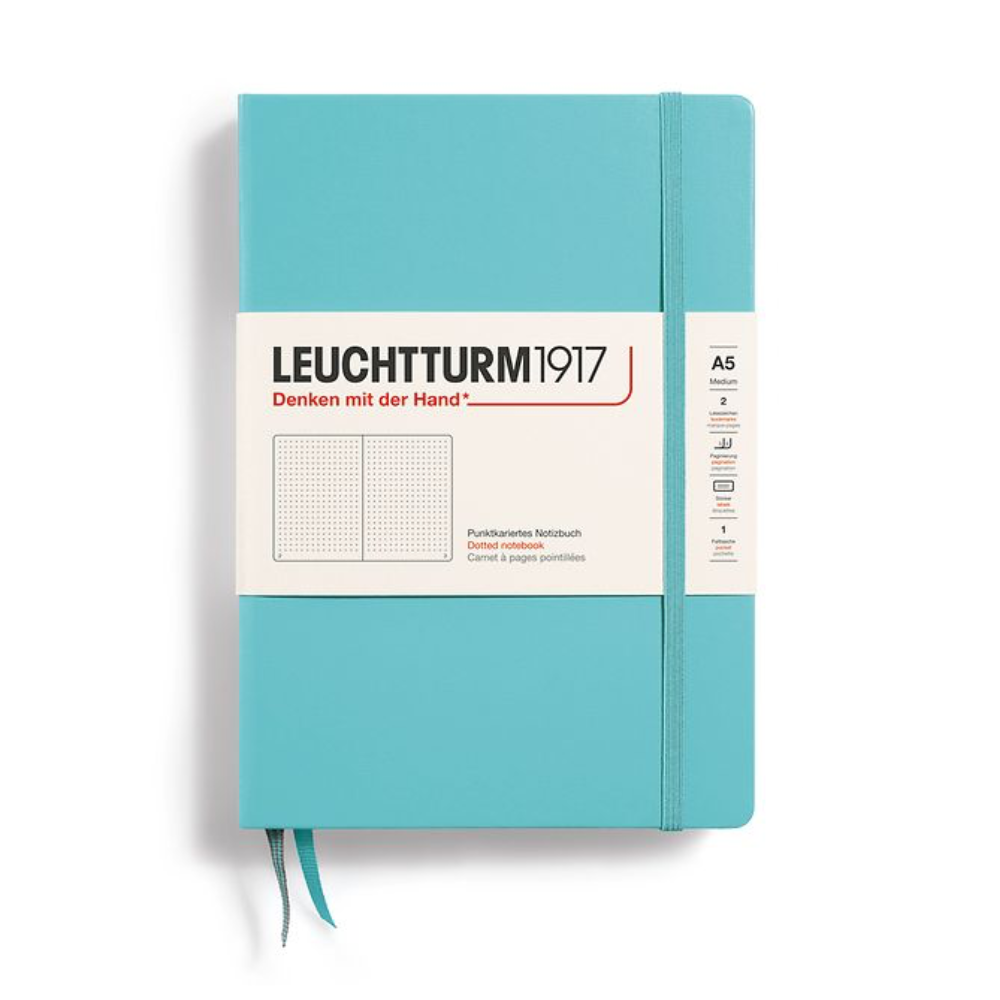 Leuchtturm1917 A5 Medium Hardcover Dotted Notebook - Aquamarine