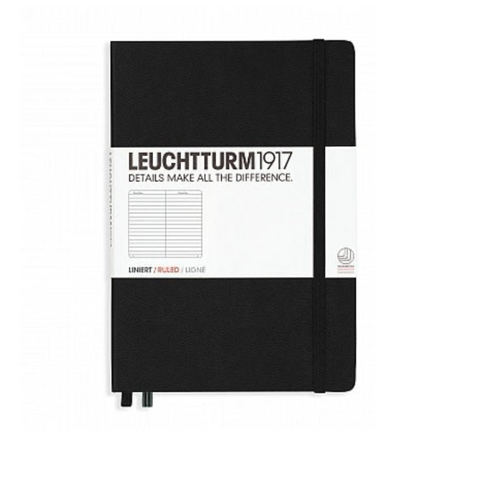 Leuchtturm1917 A5 Medium Hardcover Ruled Notebook - Black