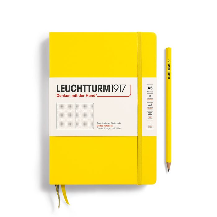 Leuchtturm1917 A5 Medium Hardcover Dotted Notebook - Lemon