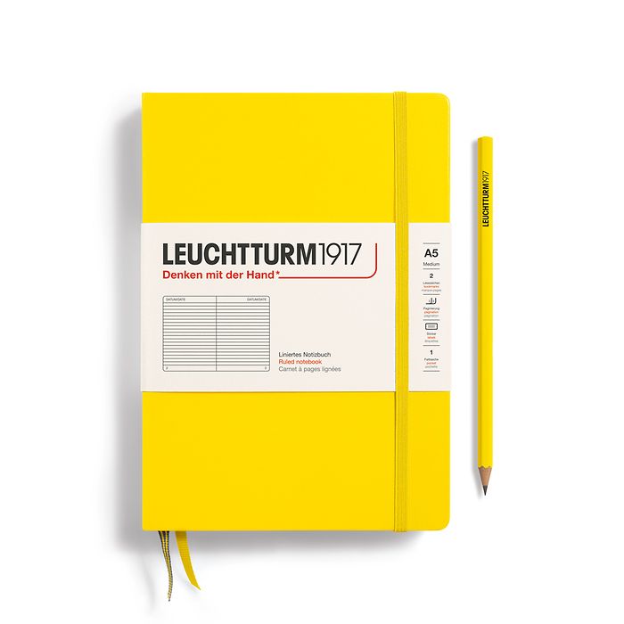 Leuchtturm1917 A5 Medium Hardcover Ruled Notebook - Lemon