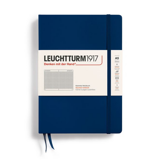 Leuchtturm1917 A5 Medium Hardcover Squared Notebook - Navy