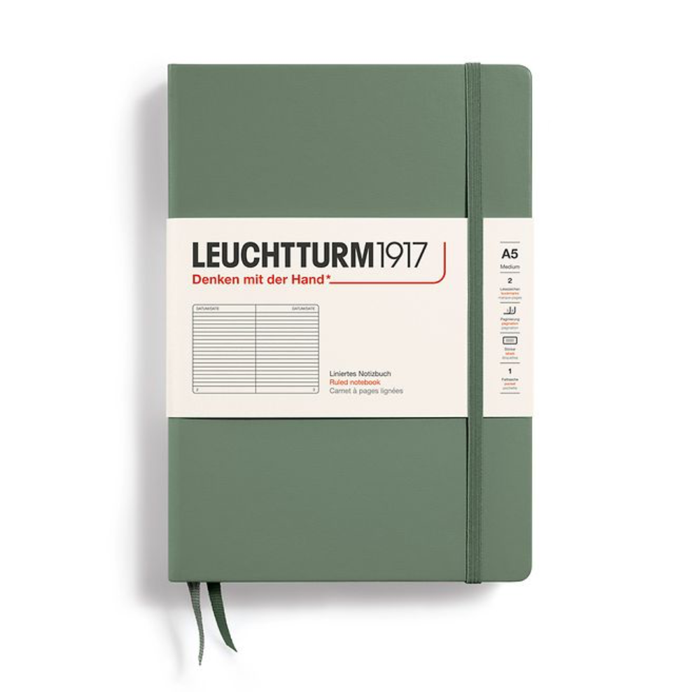 Leuchtturm1917 A5 Medium Hardcover Ruled Notebook - Olive – Dromgoole's ...