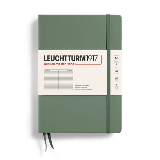 Leuchtturm1917 A5 Medium Hardcover Ruled Notebook - Olive