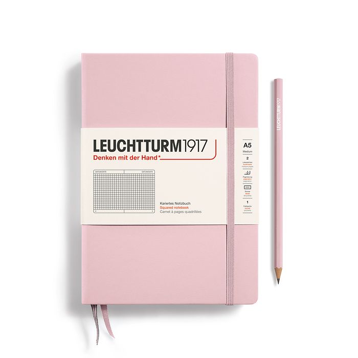 Leuchtturm1917 A5 Medium Hardcover Squared Notebook - Powder