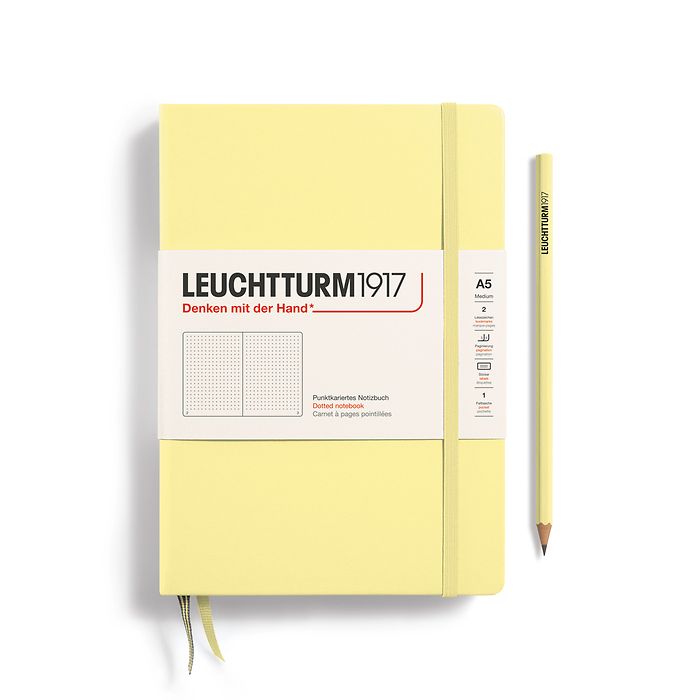 Leuchtturm1917 A5 Medium Hardcover Dotted Notebook - Vanilla