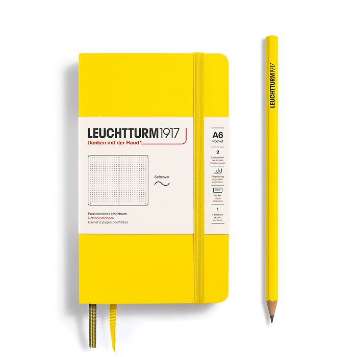 Leuchtturm1917 A6 Pocket Hardcover Dotted Notebook - Lemon