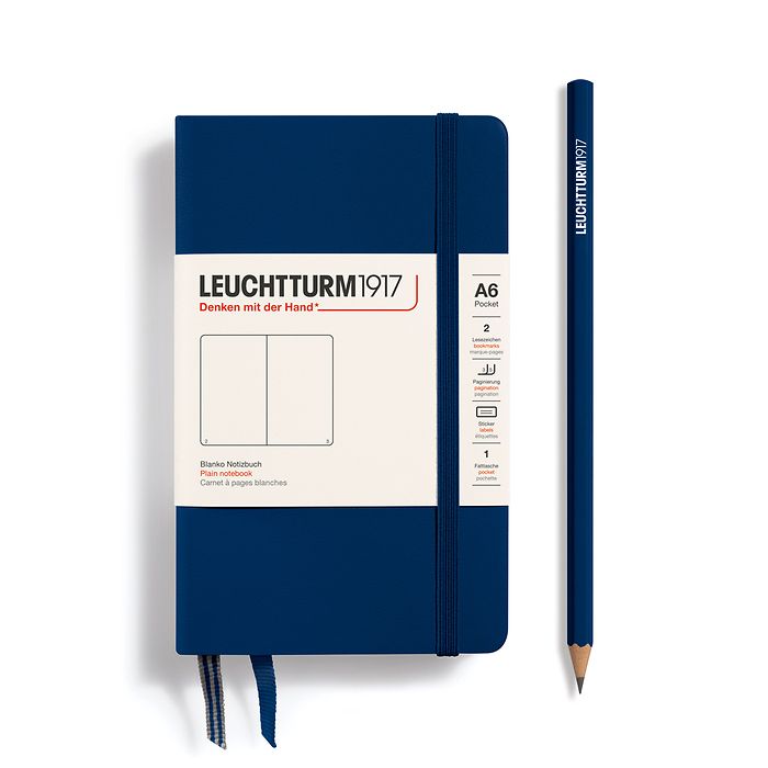 Leuchtturm1917 A6 Pocket Hardcover Plain Notebook - Navy