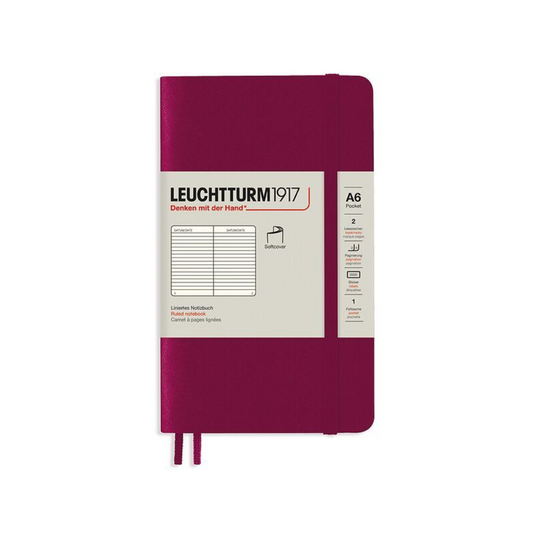 Leuchtturm1917 A6 Pocket Softcover Ruled Notebook - Port Red (Discontinued)