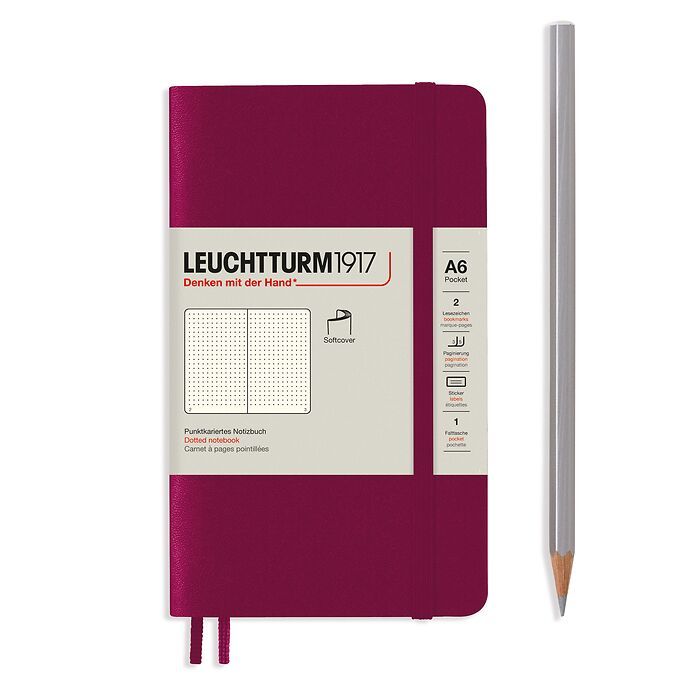 Leuchtturm1917 A6 Pocket Softcover Dotted Notebook - Port Red