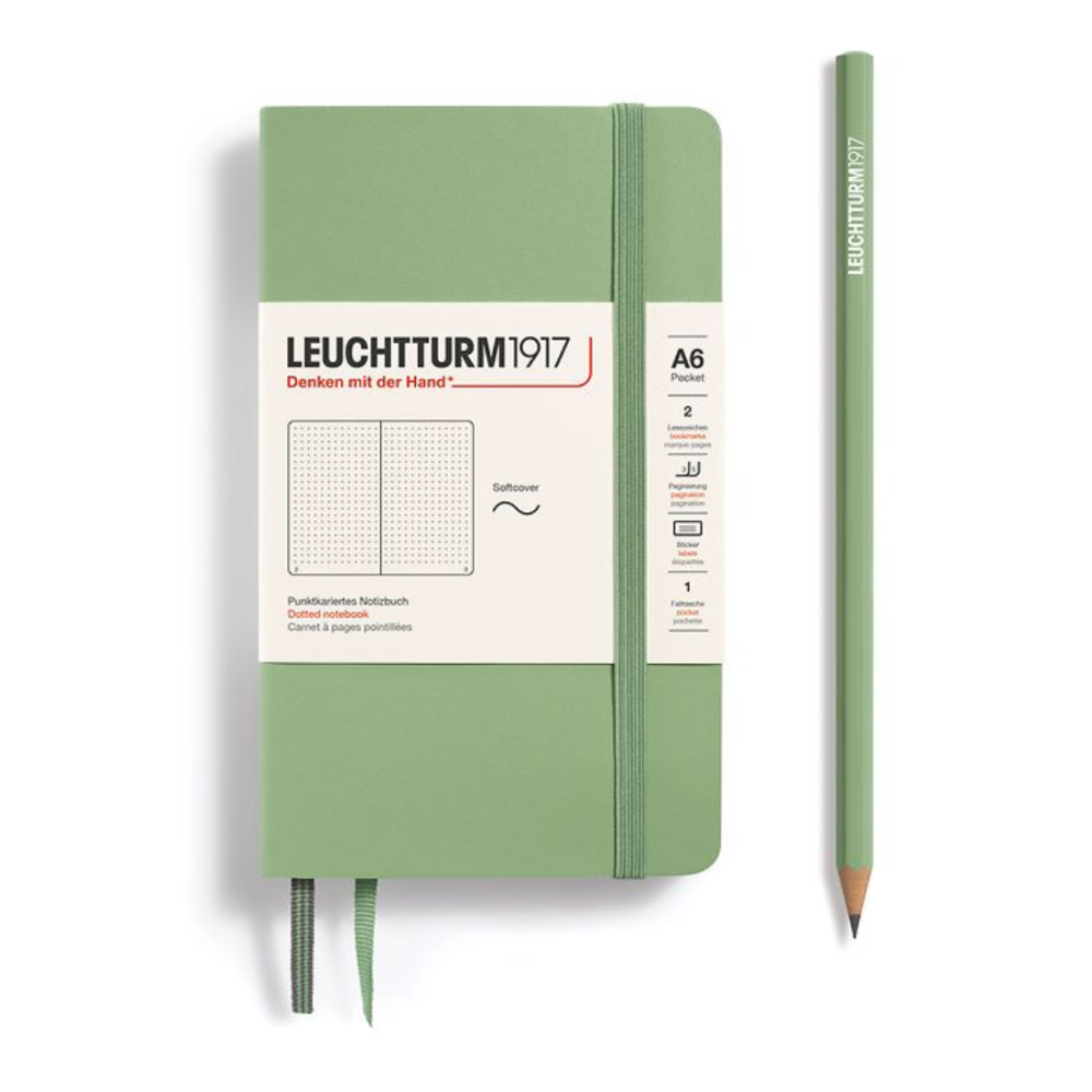 Leuchtturm1917 A6 Pocket Softcover Dotted Notebook - Sage