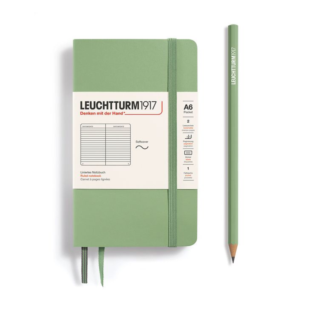 Leuchtturm1917 A6 Pocket Softcover Ruled Notebook - Sage