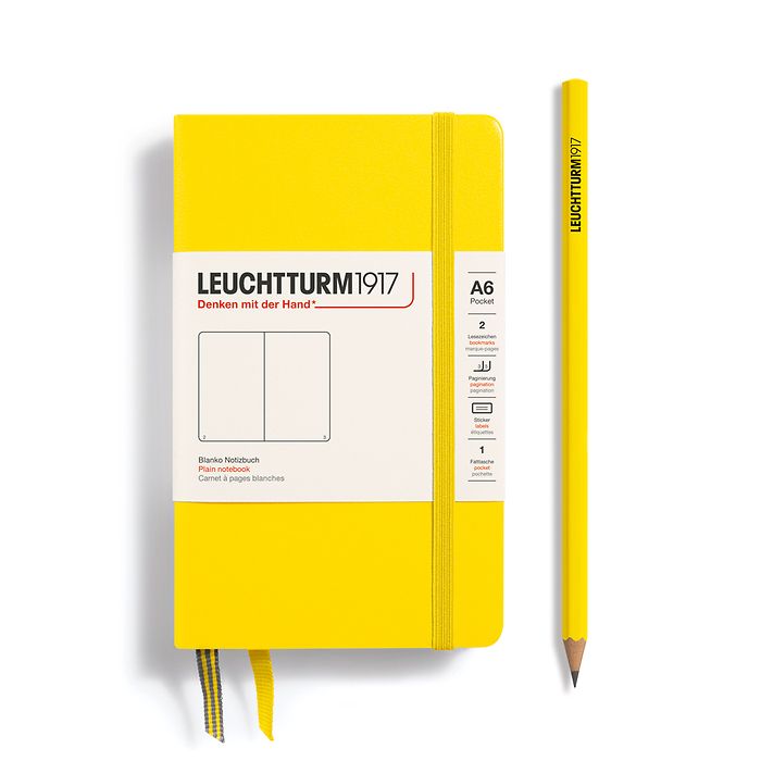 Leuchtturm1917 A6 Pocket Hardcover Plain Notebook - Lemon (Discontinued)
