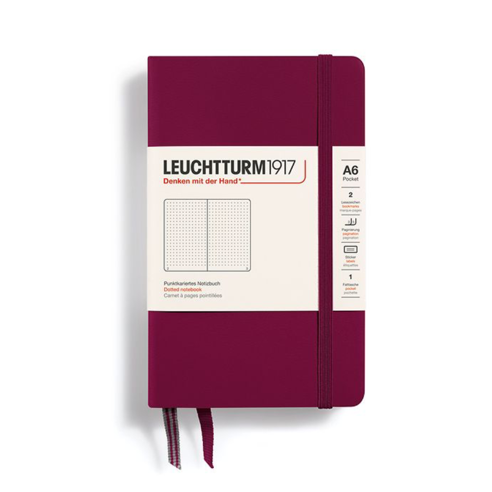 Leuchtturm1917 A6 Pocket Hardcover Dotted Notebook - Port Red