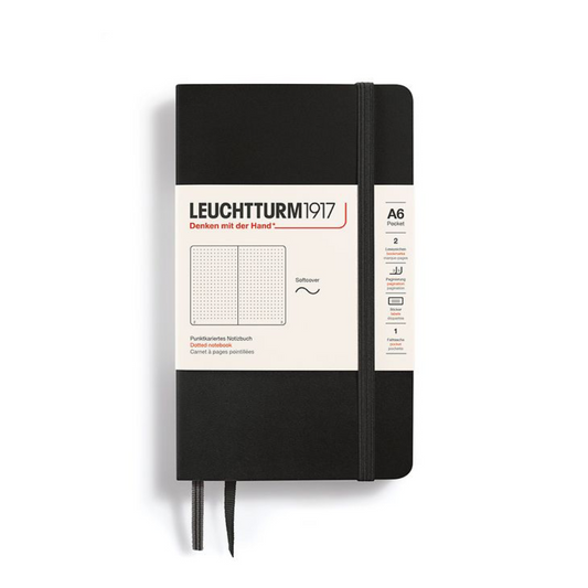 Leuchtturm1917 A6 Pocket Softcover Dotted Notebook - Black