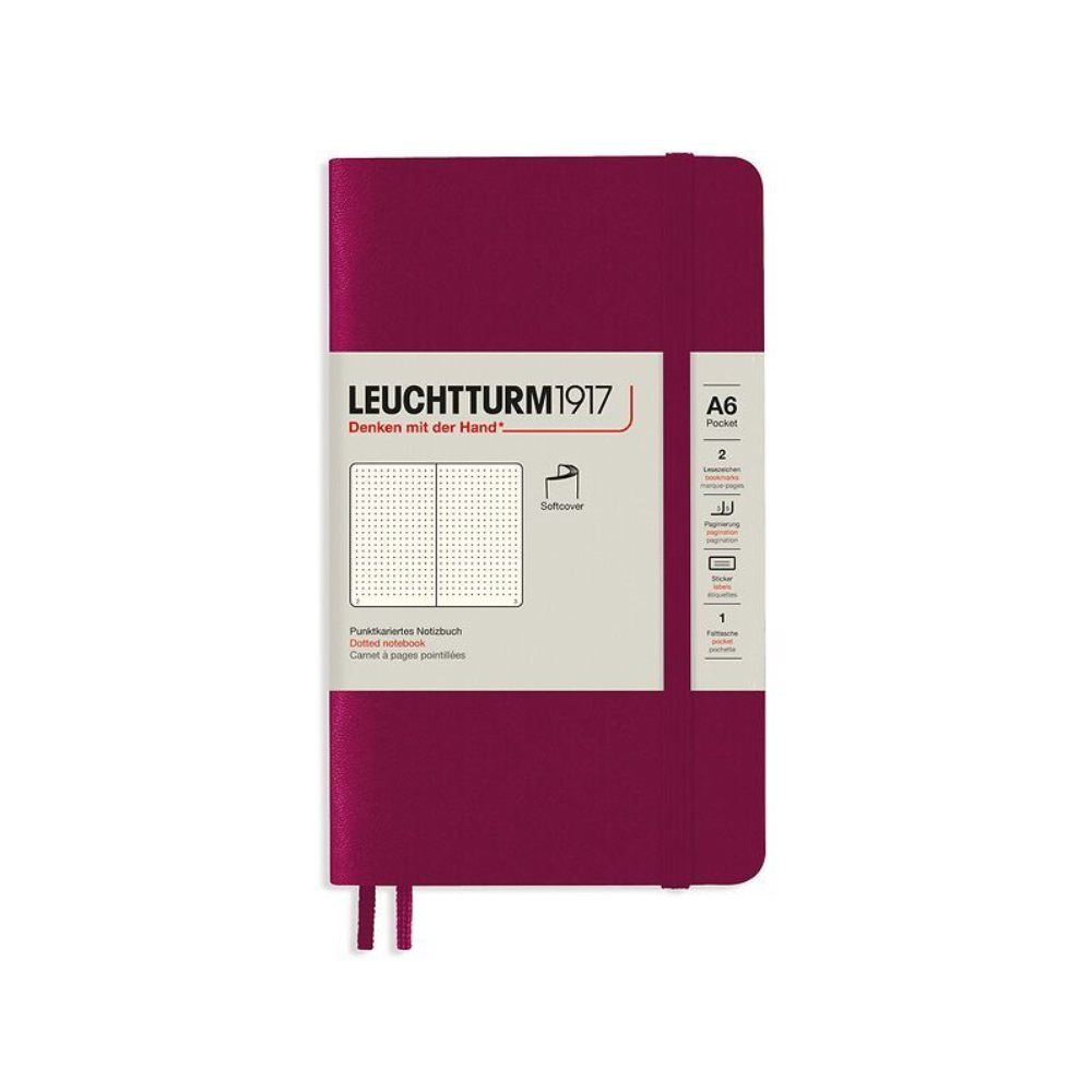 Leuchtturm1917 A6 Pocket Softcover Dotted Notebook - Port Red