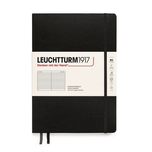 Leuchtturm1917 Composition B5 Hardcover Ruled Notebook - Black