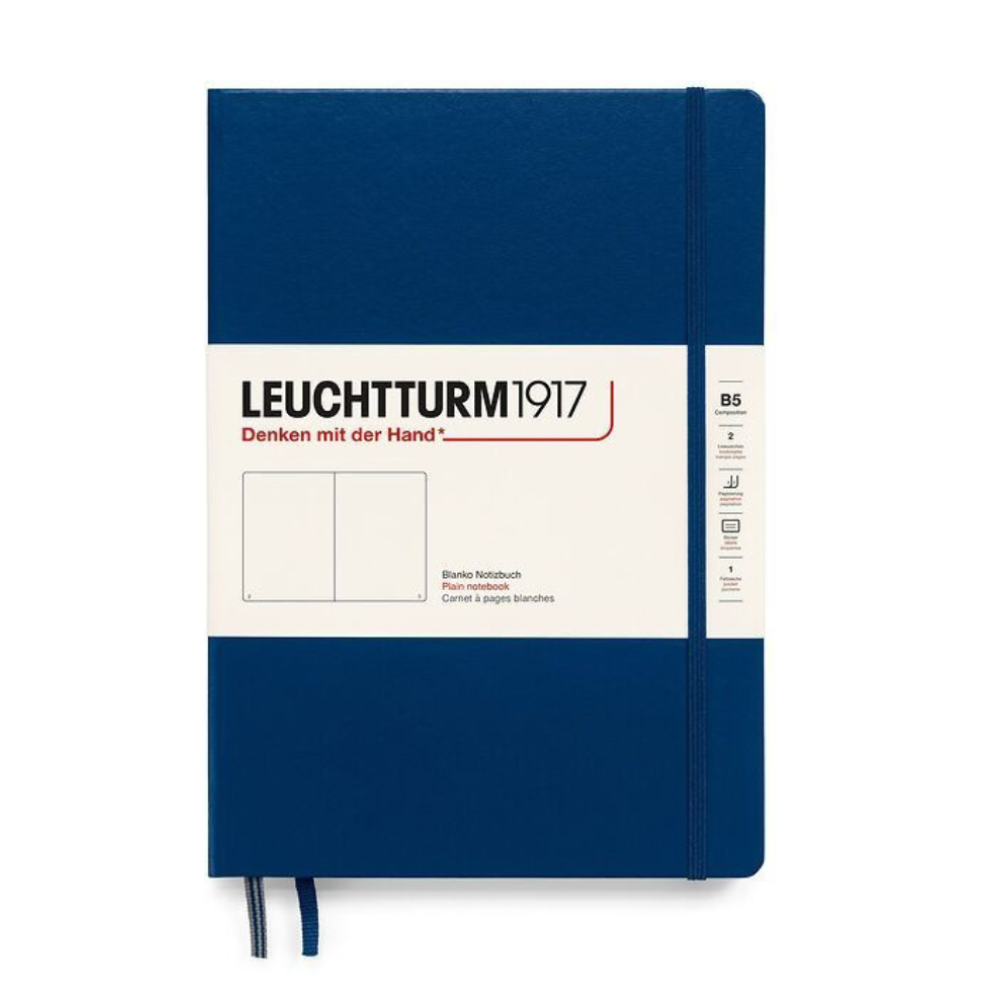 Leuchtturm1917 Composition B5 Hardcover Plain Notebook - Navy