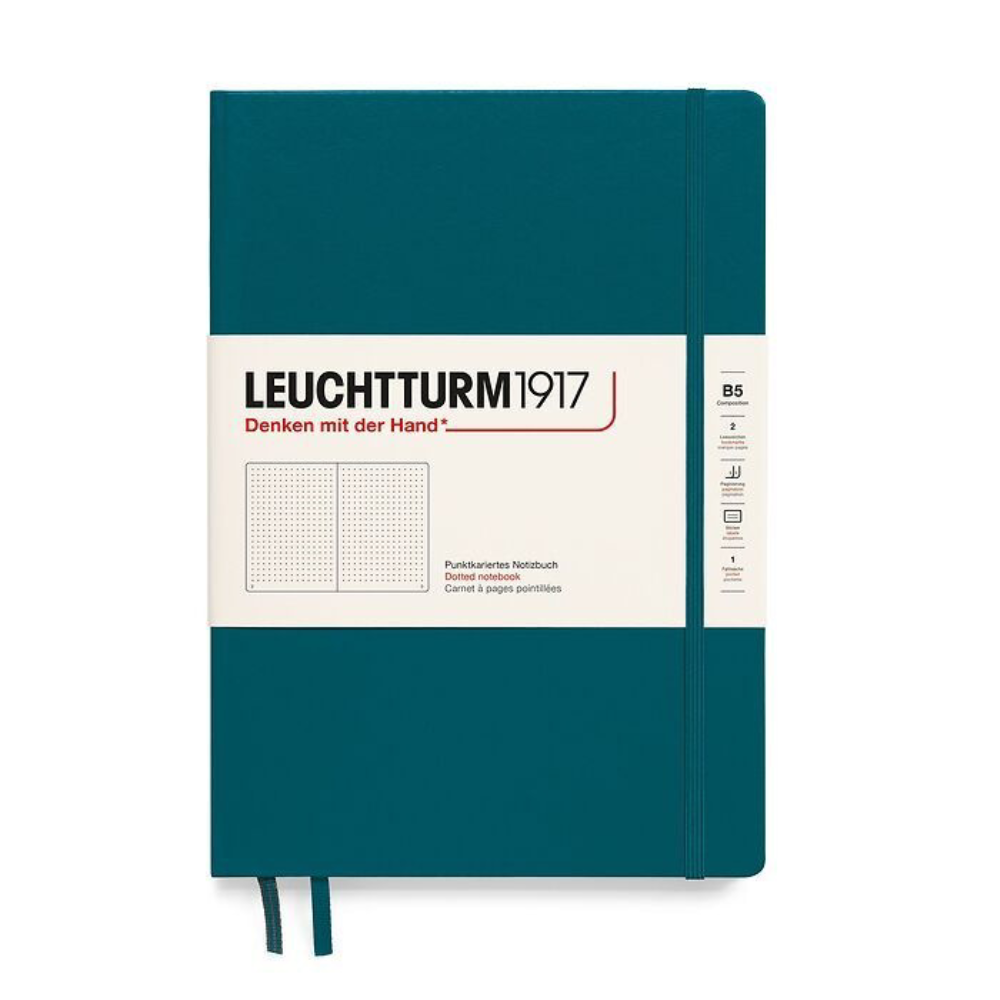 Leuchtturm1917 Composition B5 Hardcover Dotted Notebook - Pacific Green