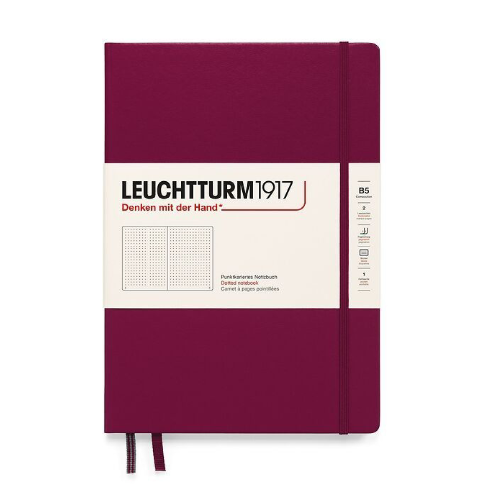 Leuchtturm1917 Composition B5 Hardcover Dotted Notebook - Port Red