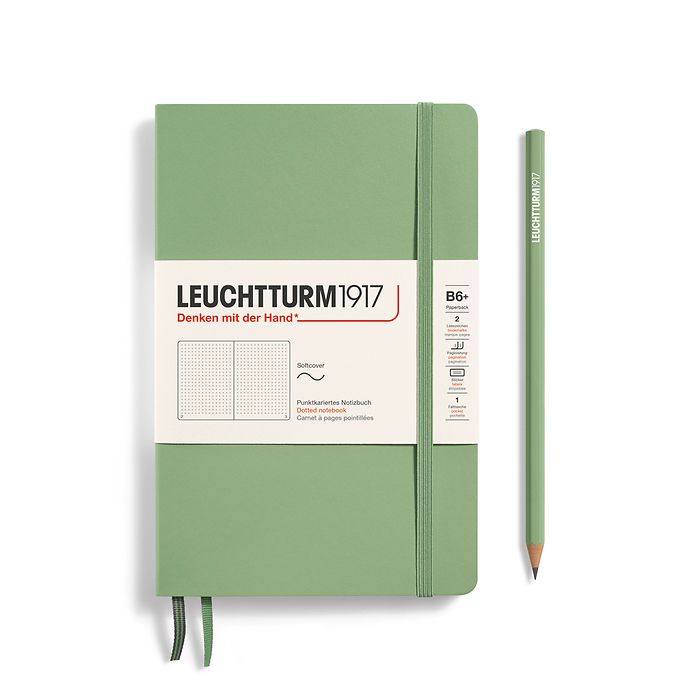 Leuchtturm1917 B6+ Paperback Softcover Dotted Notebook - Sage