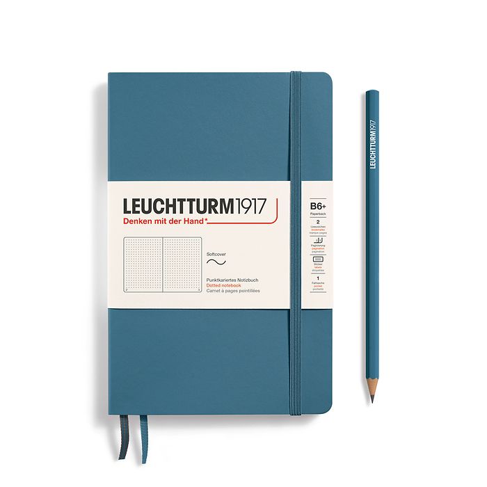 Leuchtturm1917 B6+ Paperback Softcover Dotted Notebook - Stone Blue