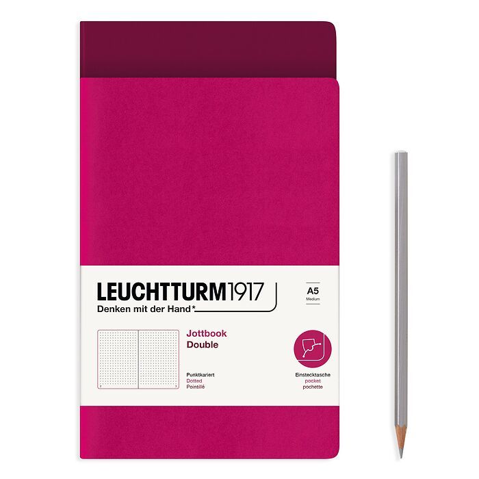 Leuchtturm1917 Jottbook A5 Medium Flexcover Dotted Notebook Set - Berry & Port Red (Discontinued)