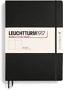 Leuchtturm1917 Master Classic A4+ Hardcover Plain Notebook - Black